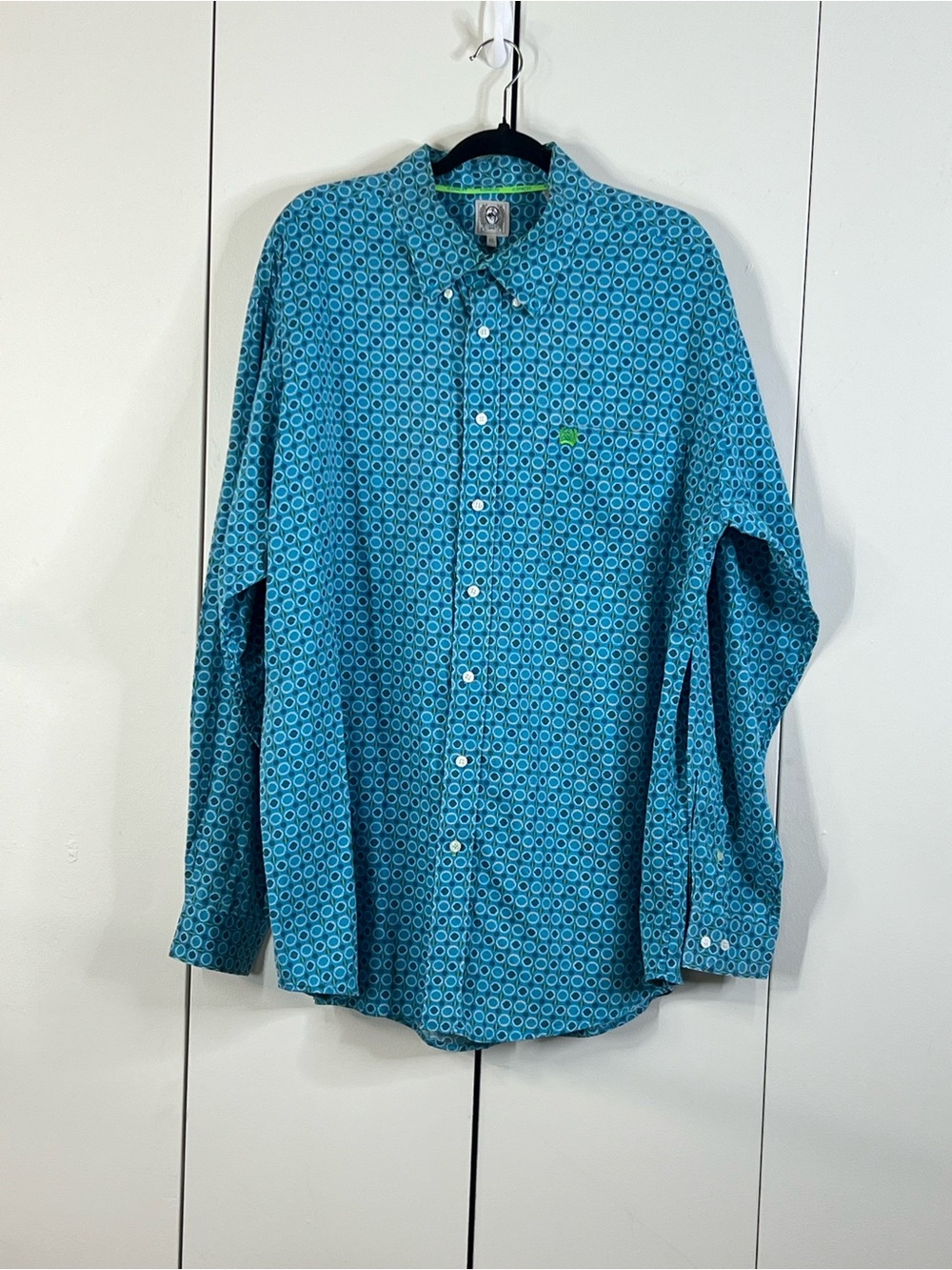 Cinch Men’s XL Blue Geometric Button Down Western Shirt Long Sleeve Cowboy Rodeo